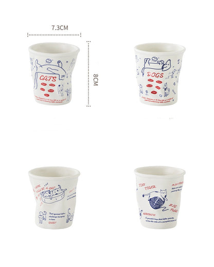 4pcs Aesthetic Coffee Cups