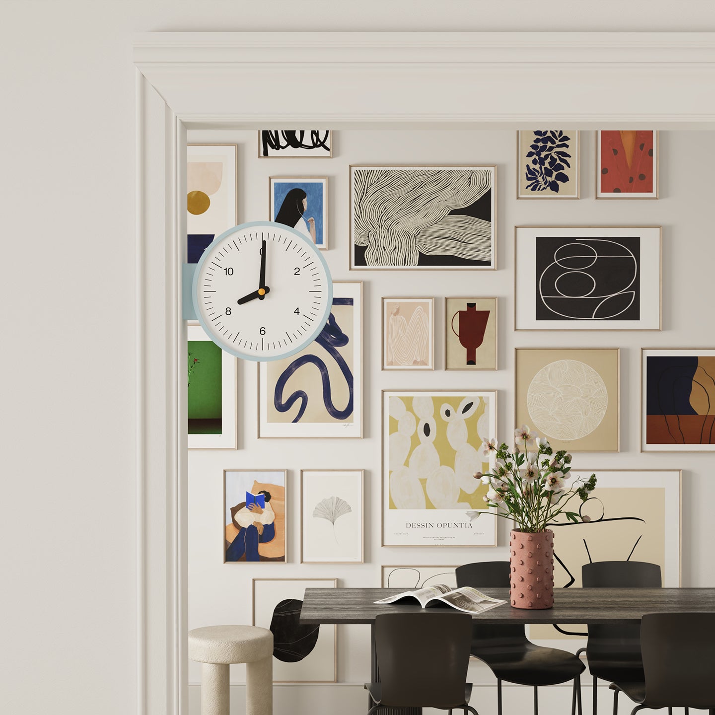 Minimalism Double-Sided Clock