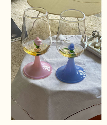 3D Rose Wine Glass Goblet