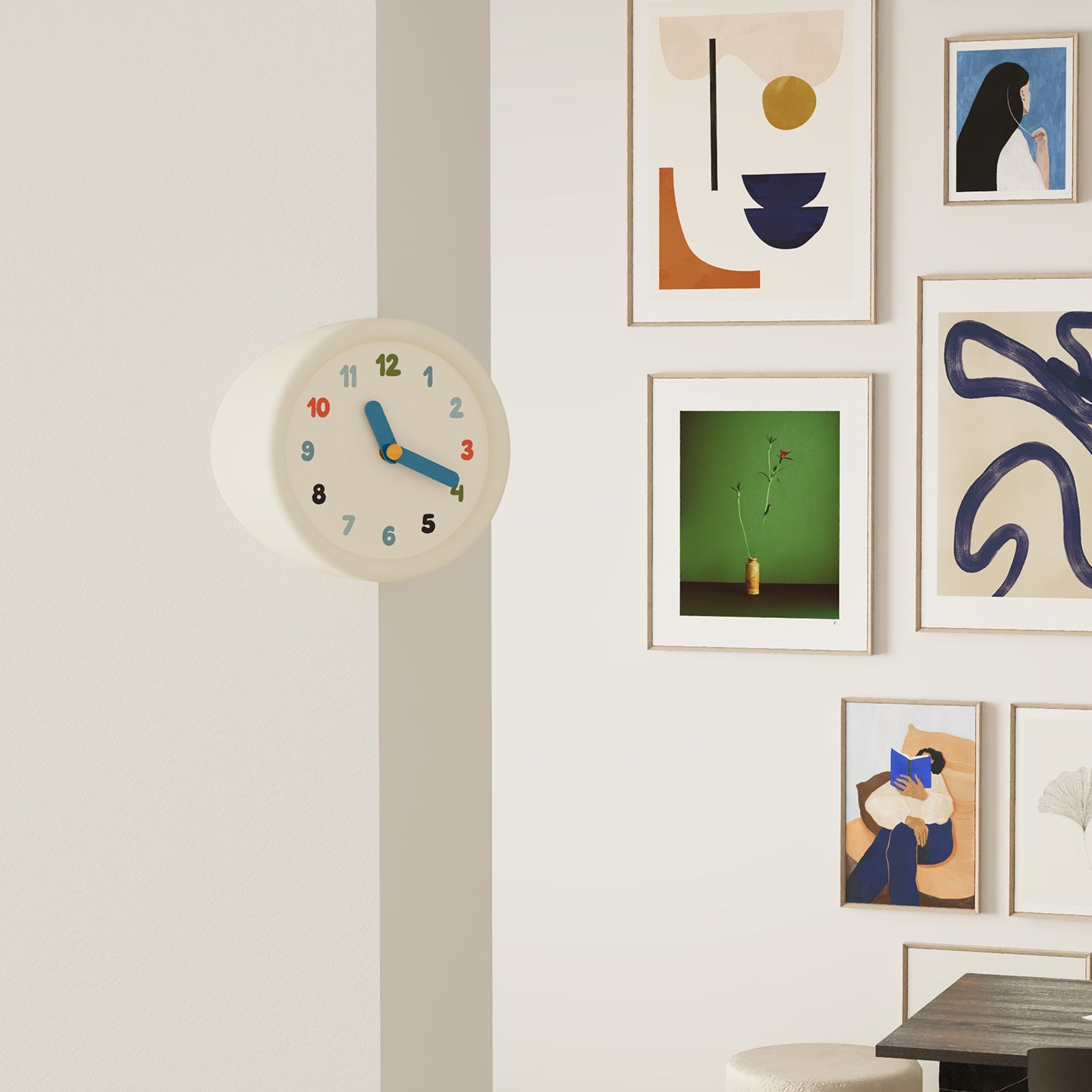 White Corner Clock