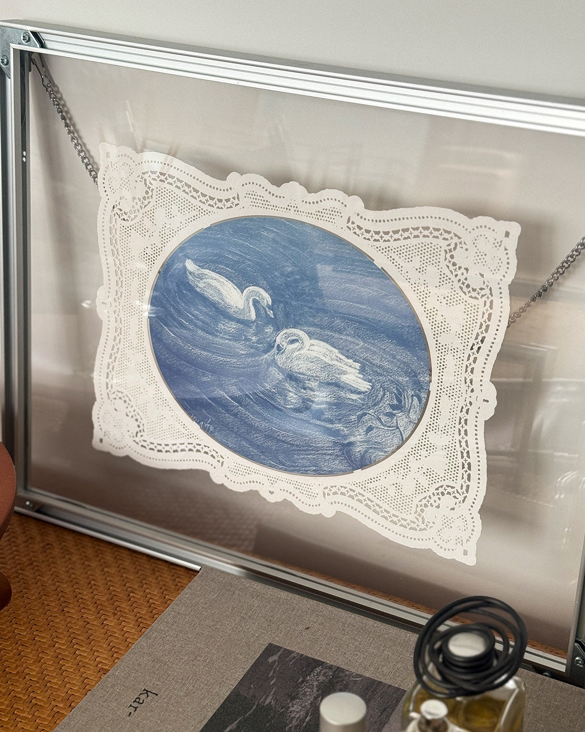 Vintage Lace Glass Wall Art