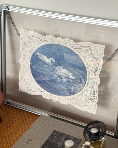Vintage Lace Glass Wall Art