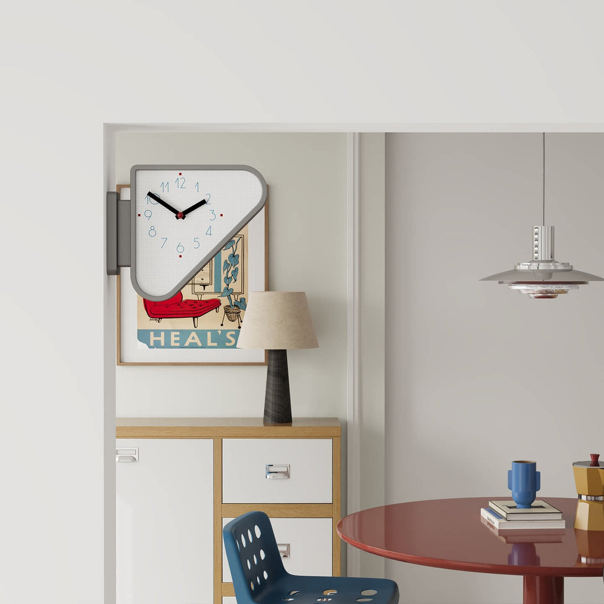 Silver Triangle Double-Sided Clock