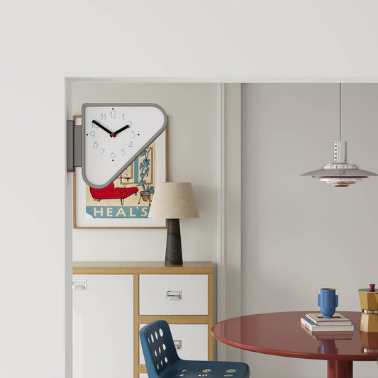 Silver Triangle Double-Sided Clock
