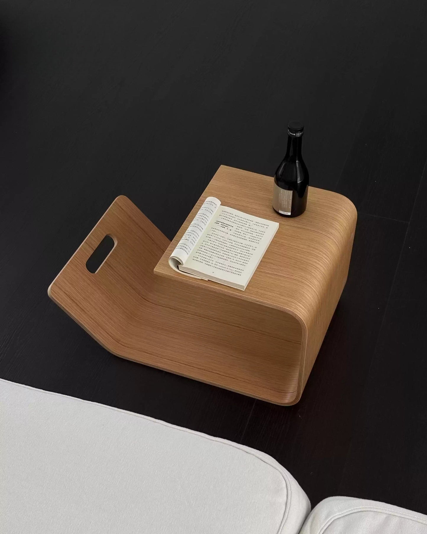 Wood Curved Side Table