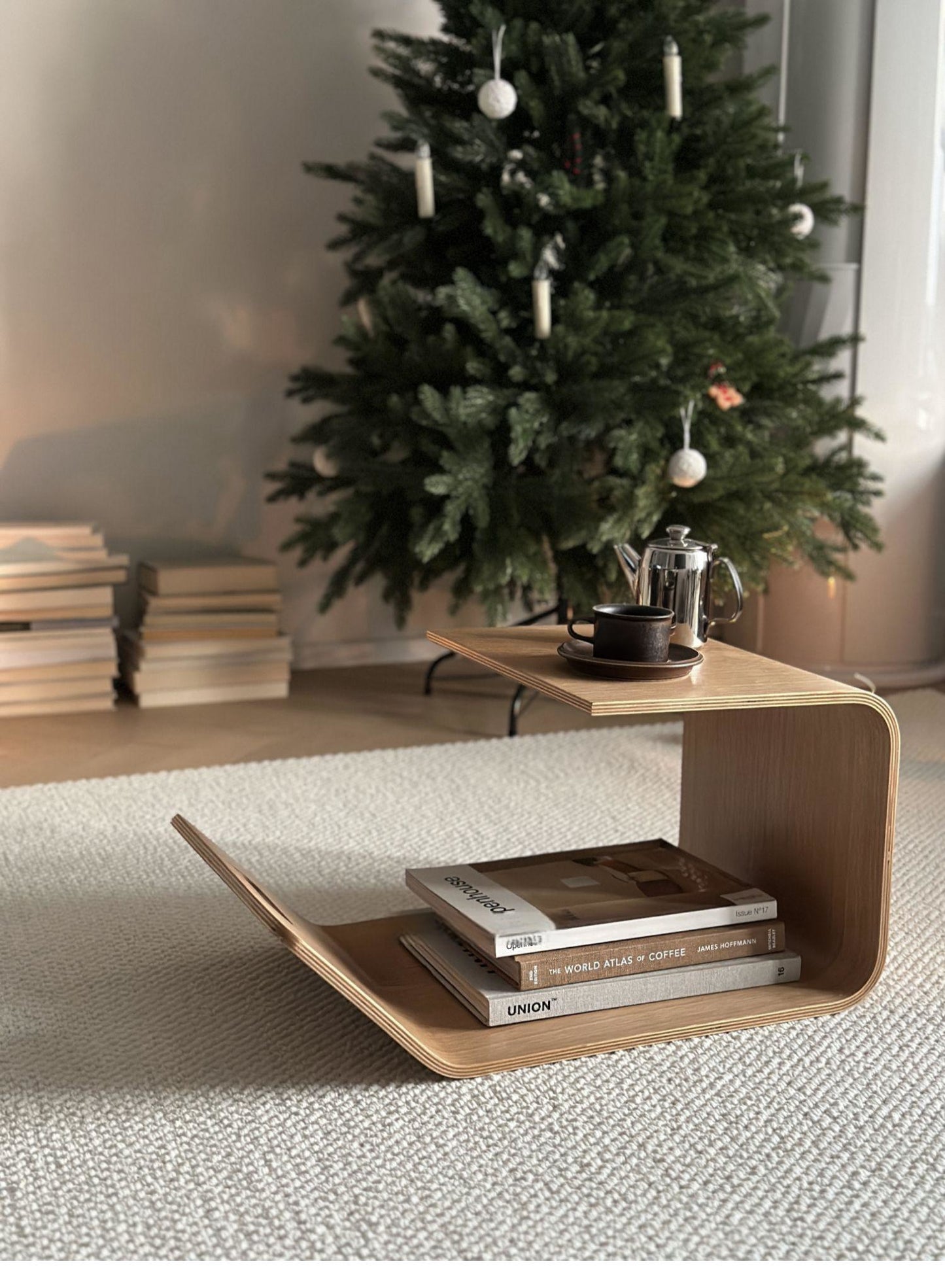 Solid Wood Curved Side Table