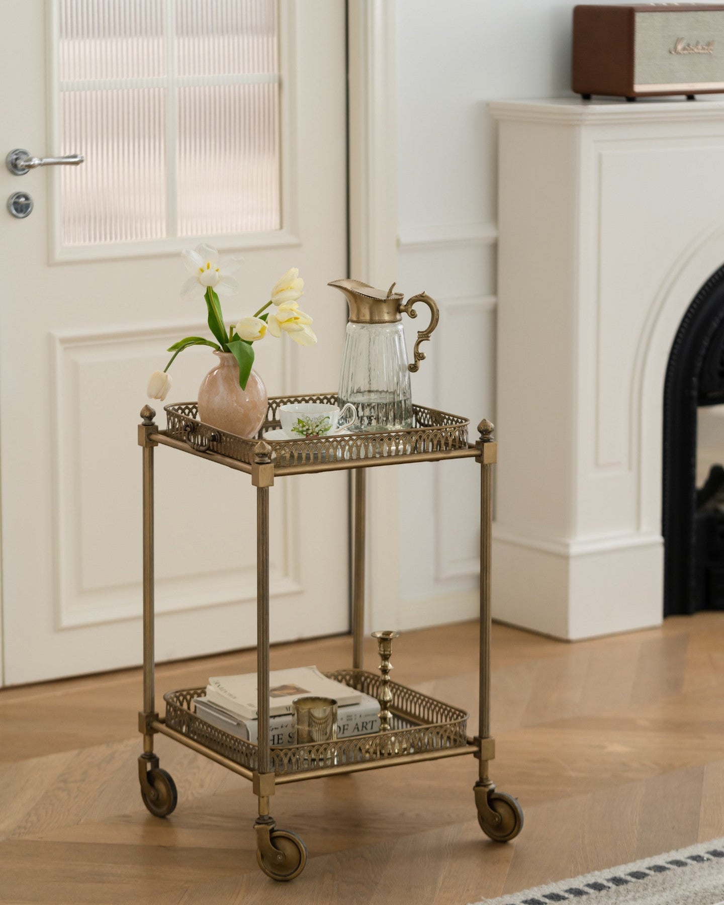 Retro French Rolling Bar Cart