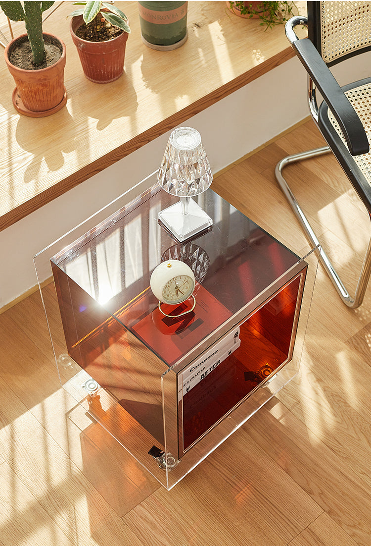 Rolling Acrylic Side Table