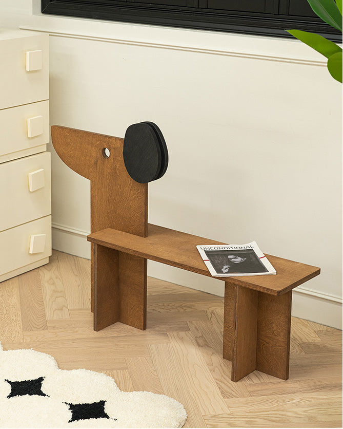 Dog Shaped Wooden Bench