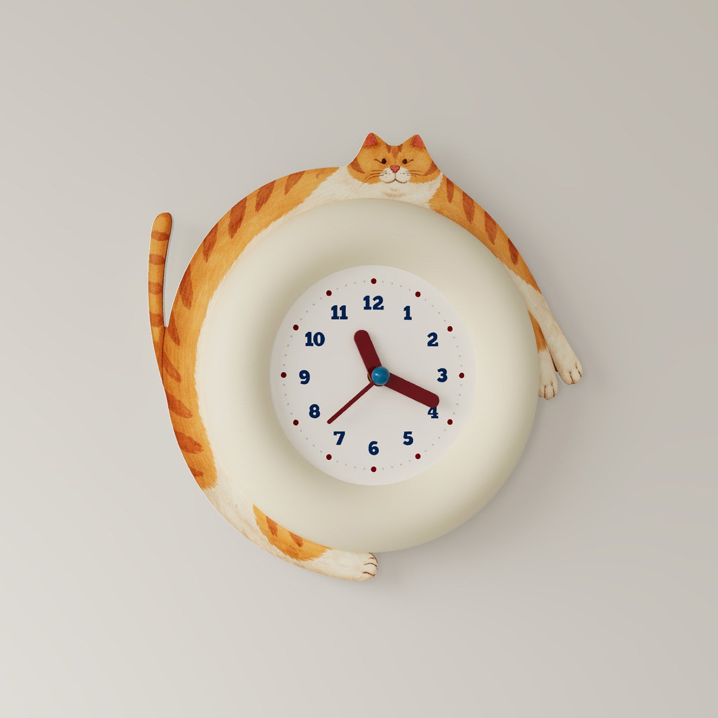 Cute Cat Hug Wall Clock