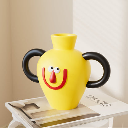 Smile Face Resin Vase