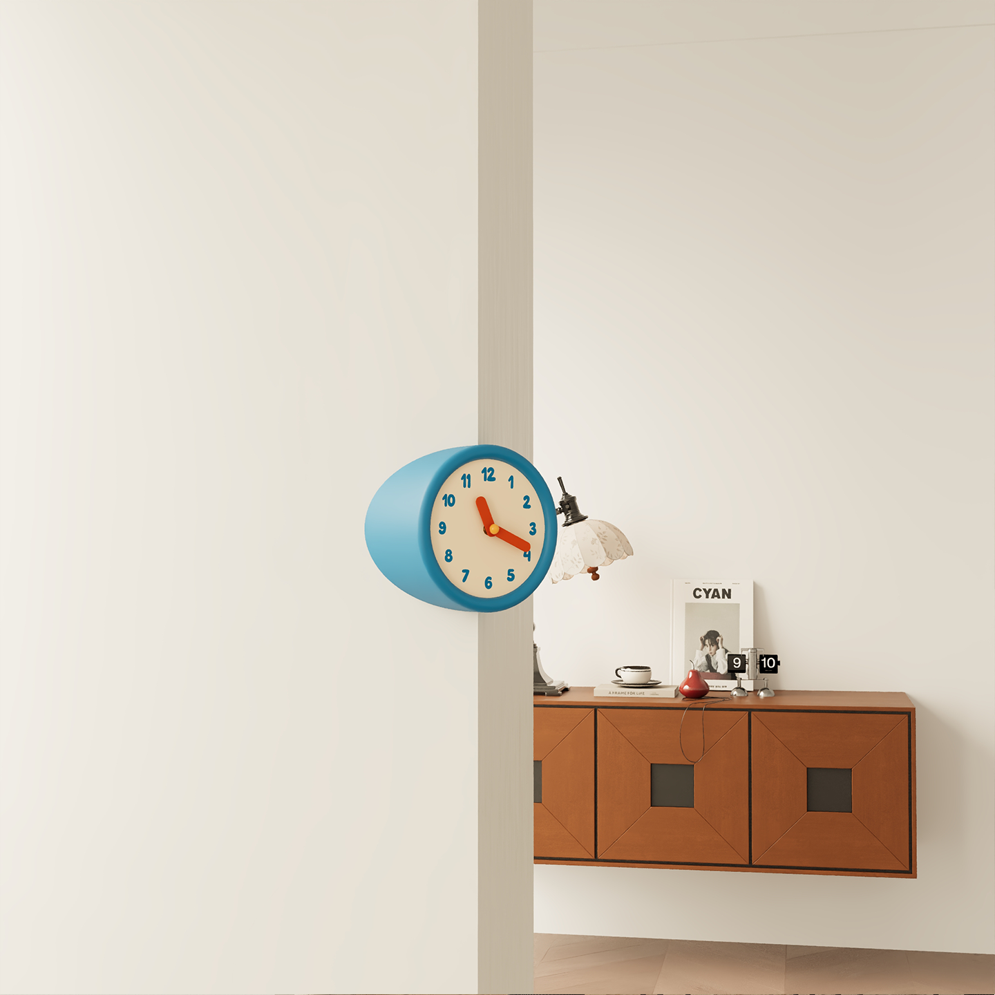 Blue Corner Clock