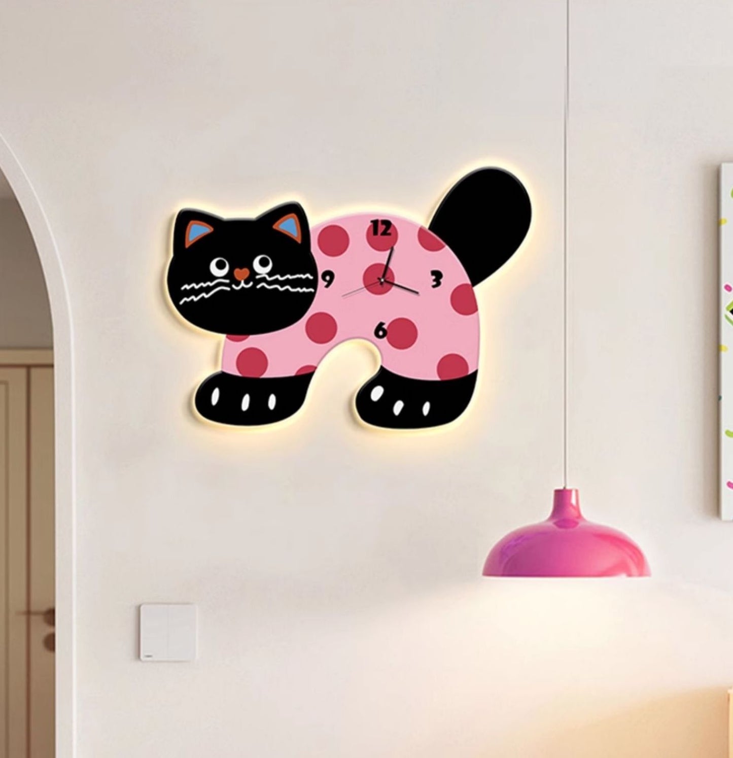 Cat Shaped Wall Clock