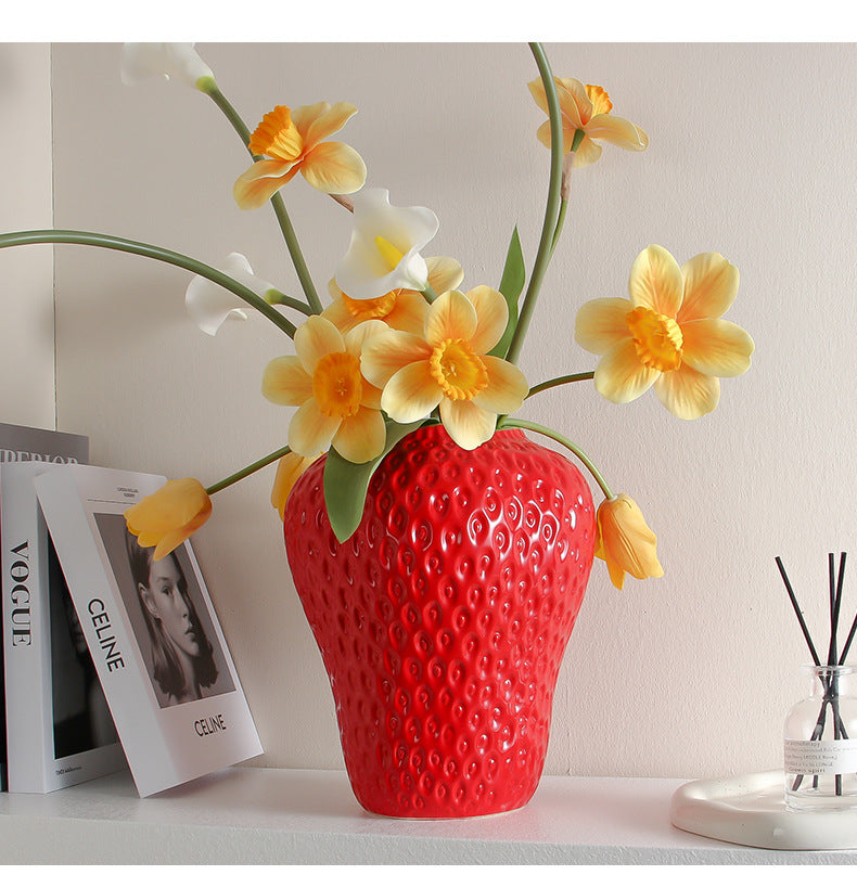 Strawberry Ceramic Flower Vase