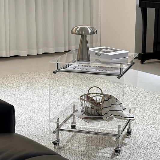 Acrylic Side Table Bar Cart