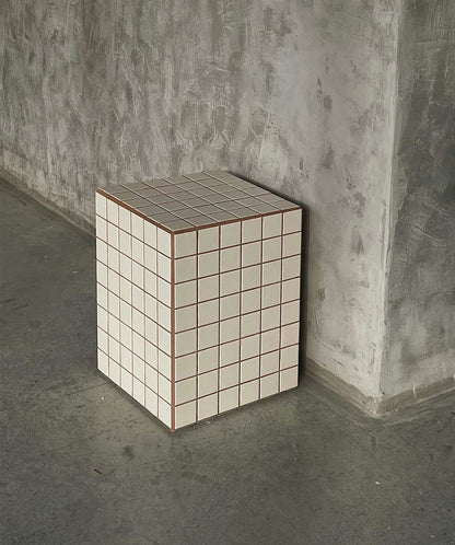 Tile Effect Small Side Table/Nightstand