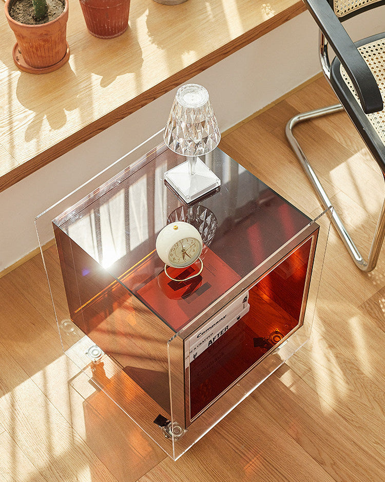Rolling Acrylic Side Table