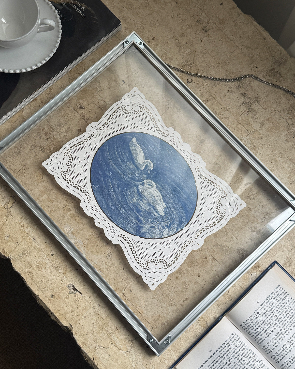 Vintage Lace Glass Wall Art