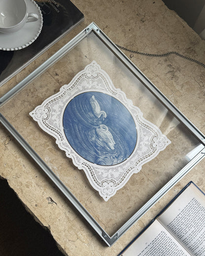 Vintage Lace Glass Wall Art