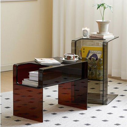 2 Way Acrylic Side Table Coffee Table - HomeinFun