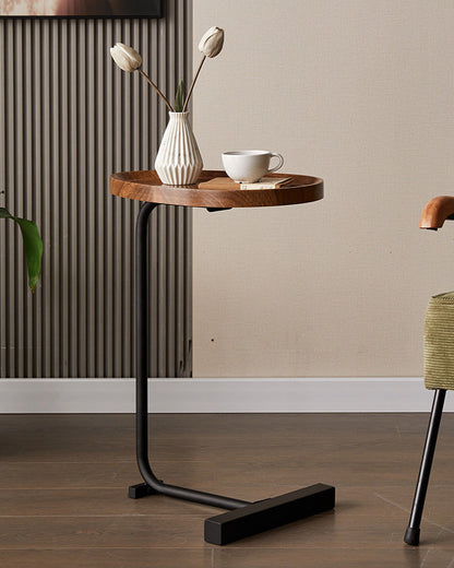 Solid Wood Oval Side Table