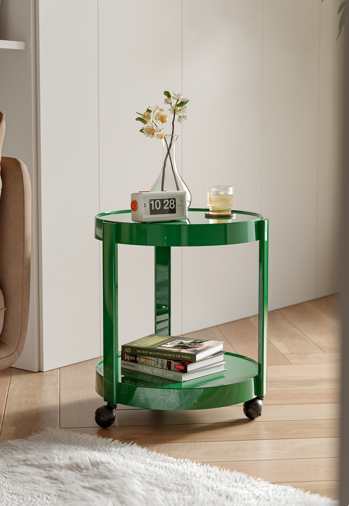 Round Mobile Bar Cart