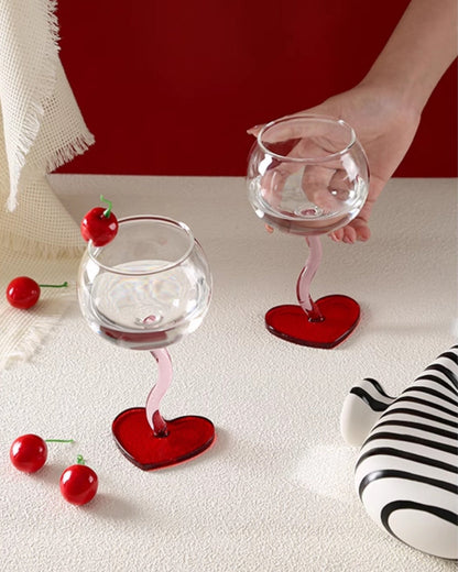 Heart Wine Glass Set