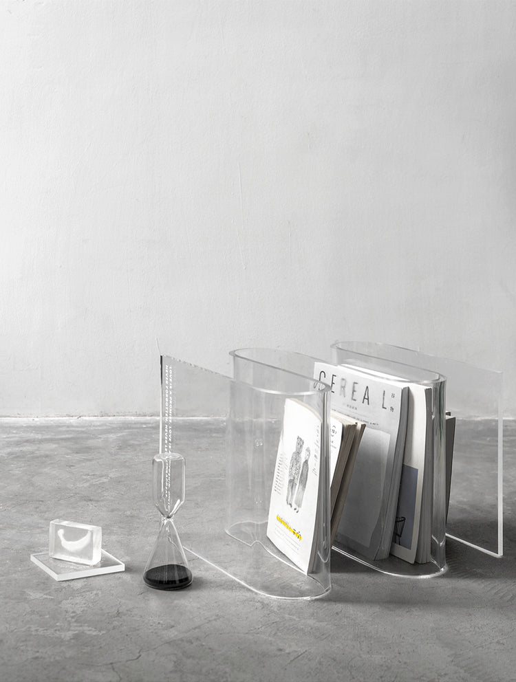 Curved Acrylic Side Table End Table