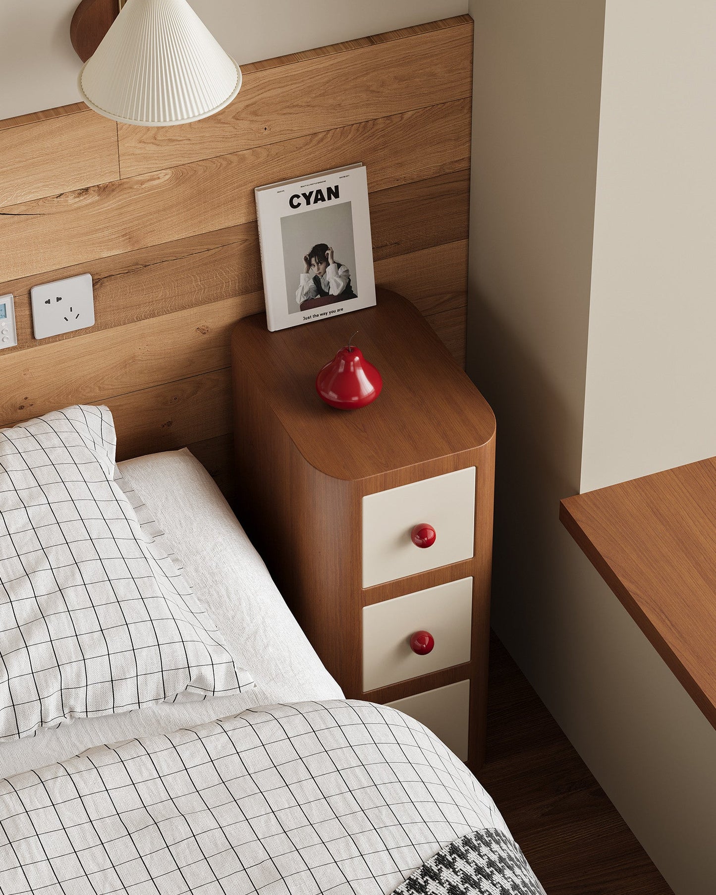 Pinocchio Style Narrow Nightstand