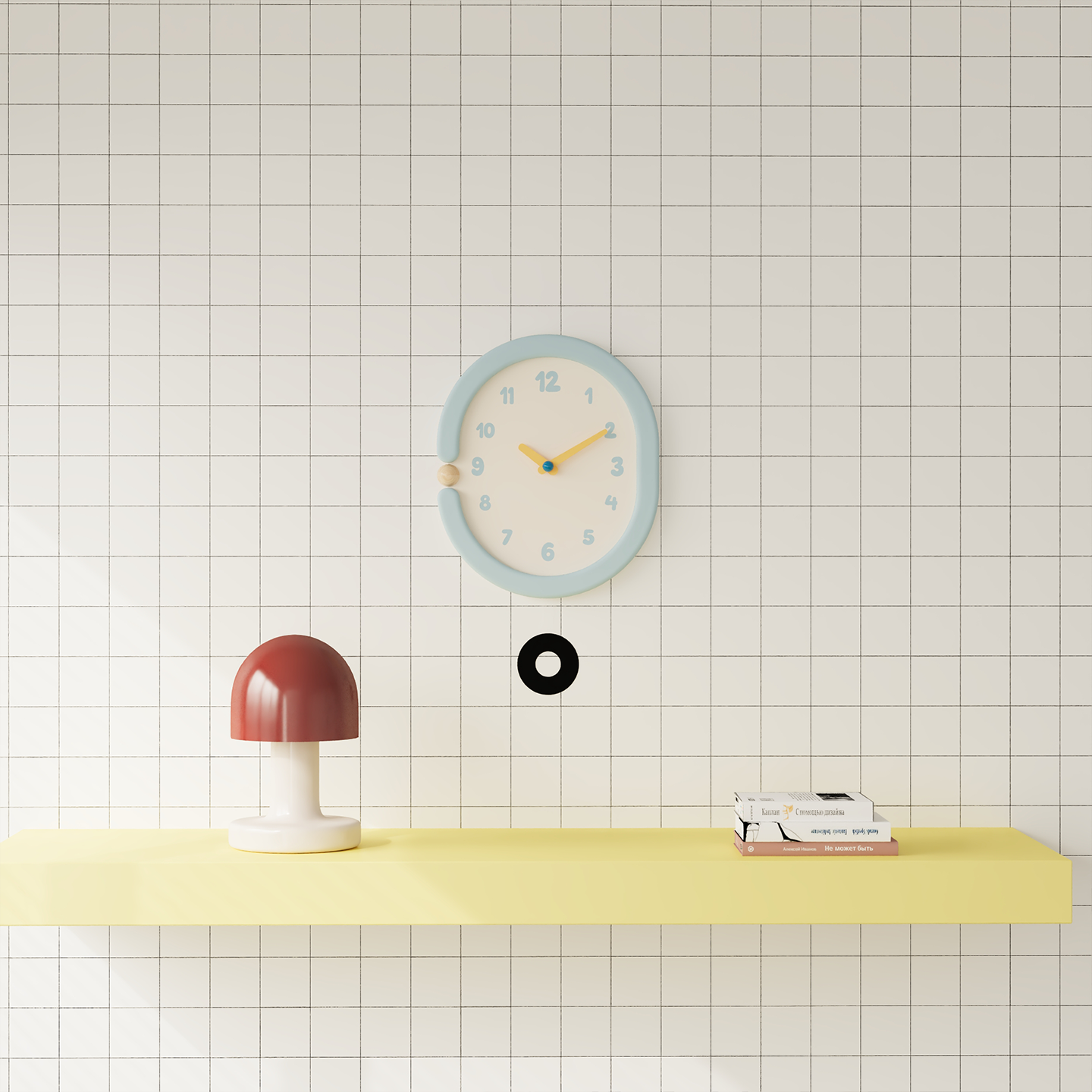 Oval Light Blue Wall Clock