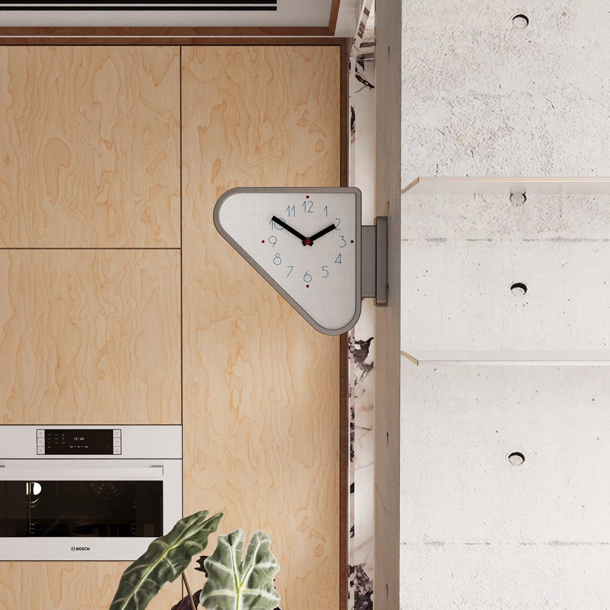 Silver Triangle Double-Sided Clock