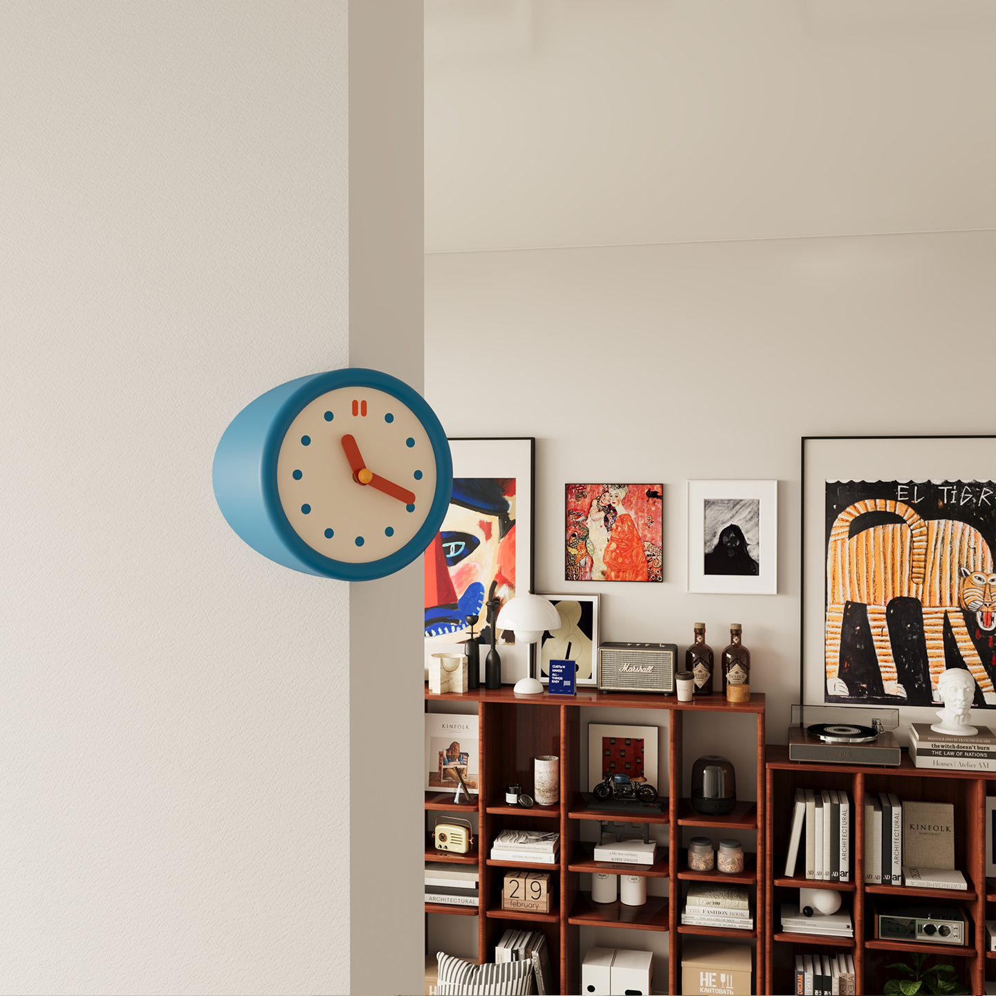 Blue Corner Clock