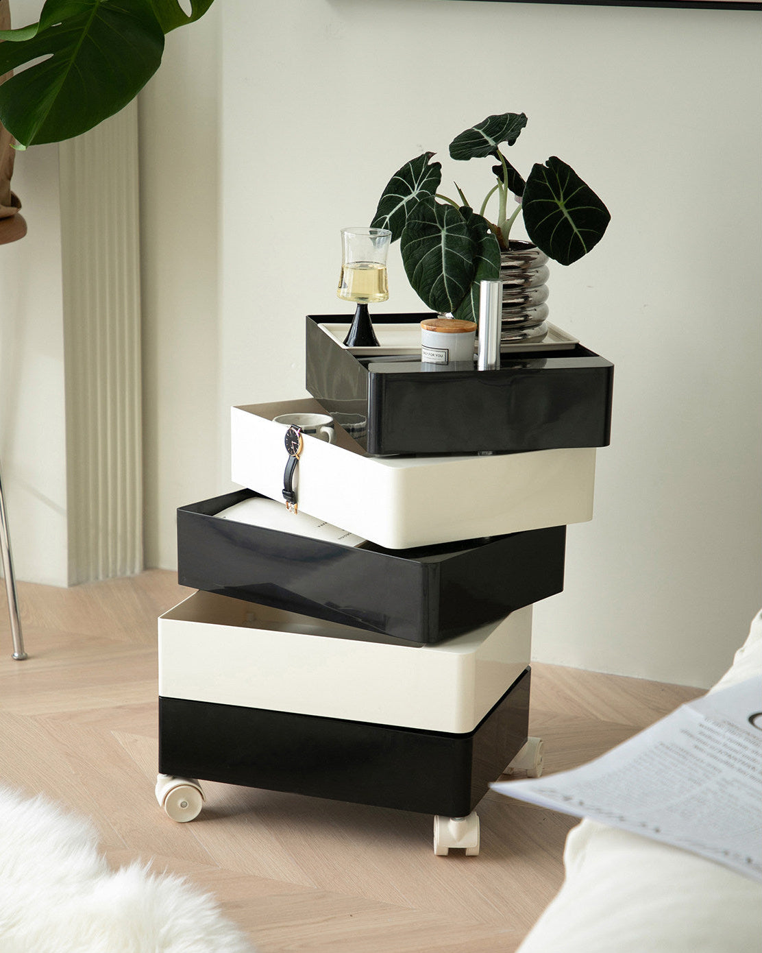 Rotating Storage Side Table