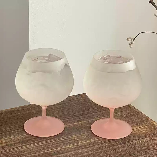 Matt Pink Wine Glass