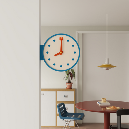 Blue Corner View Clock