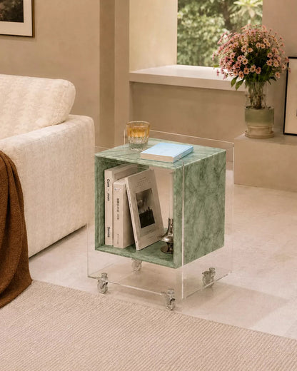 Rolling Acrylic Side Table