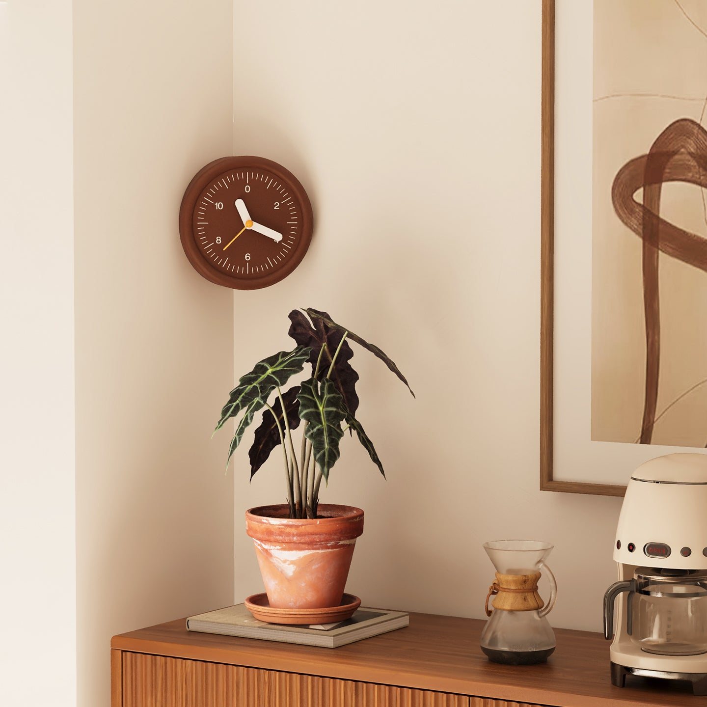 Brown Corner Clock