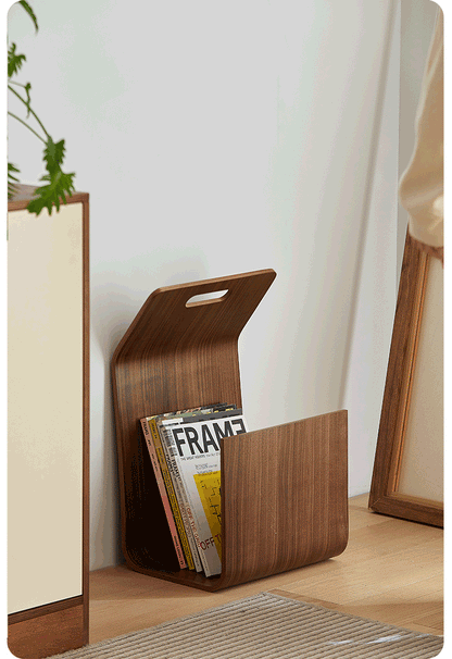 Wood Curved Side Table