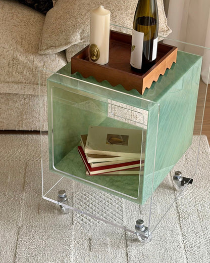 Rolling Acrylic Side Table