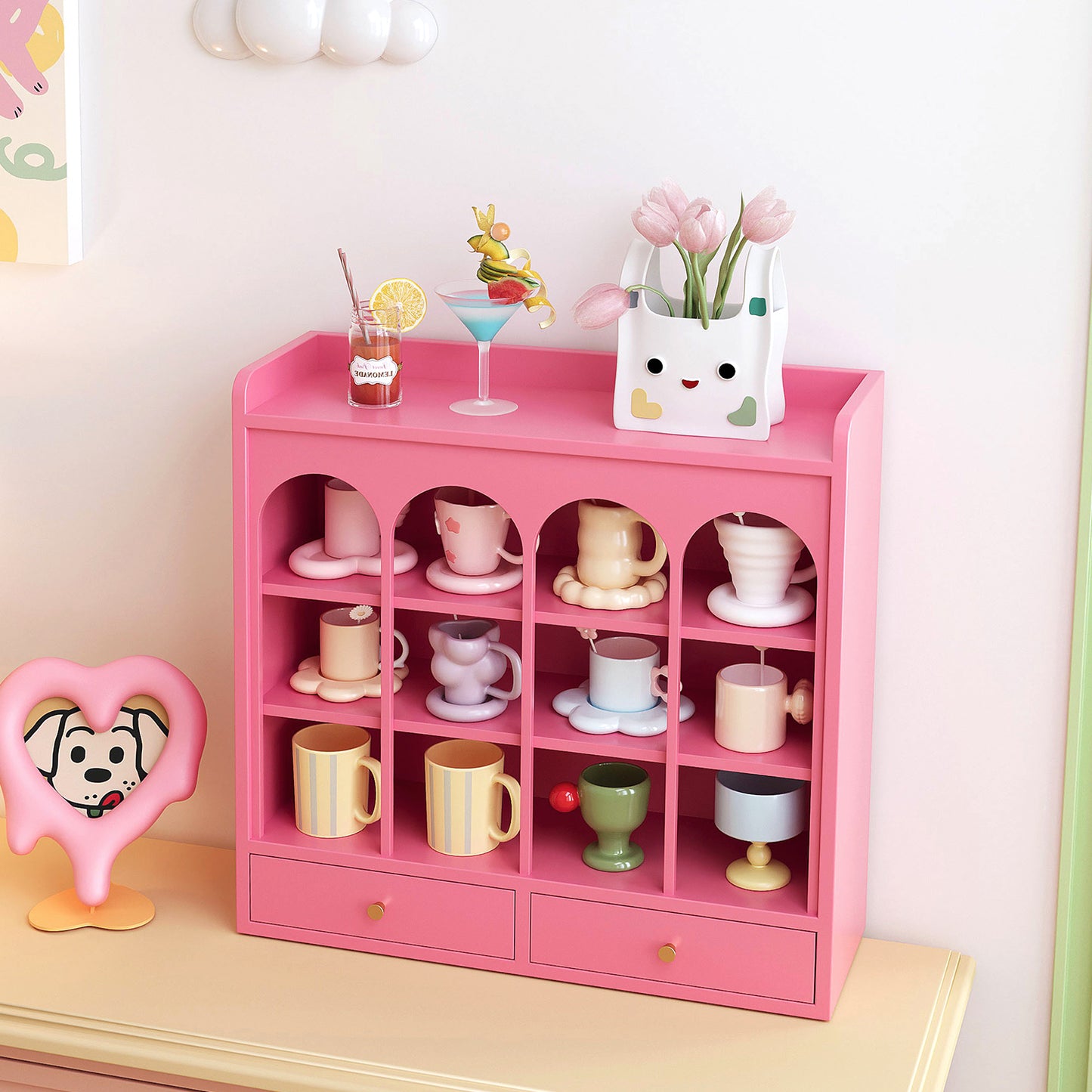 Japanese-inspired mug rack