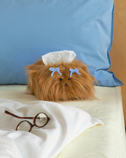 Fluffy Dog Tissue Box Cover