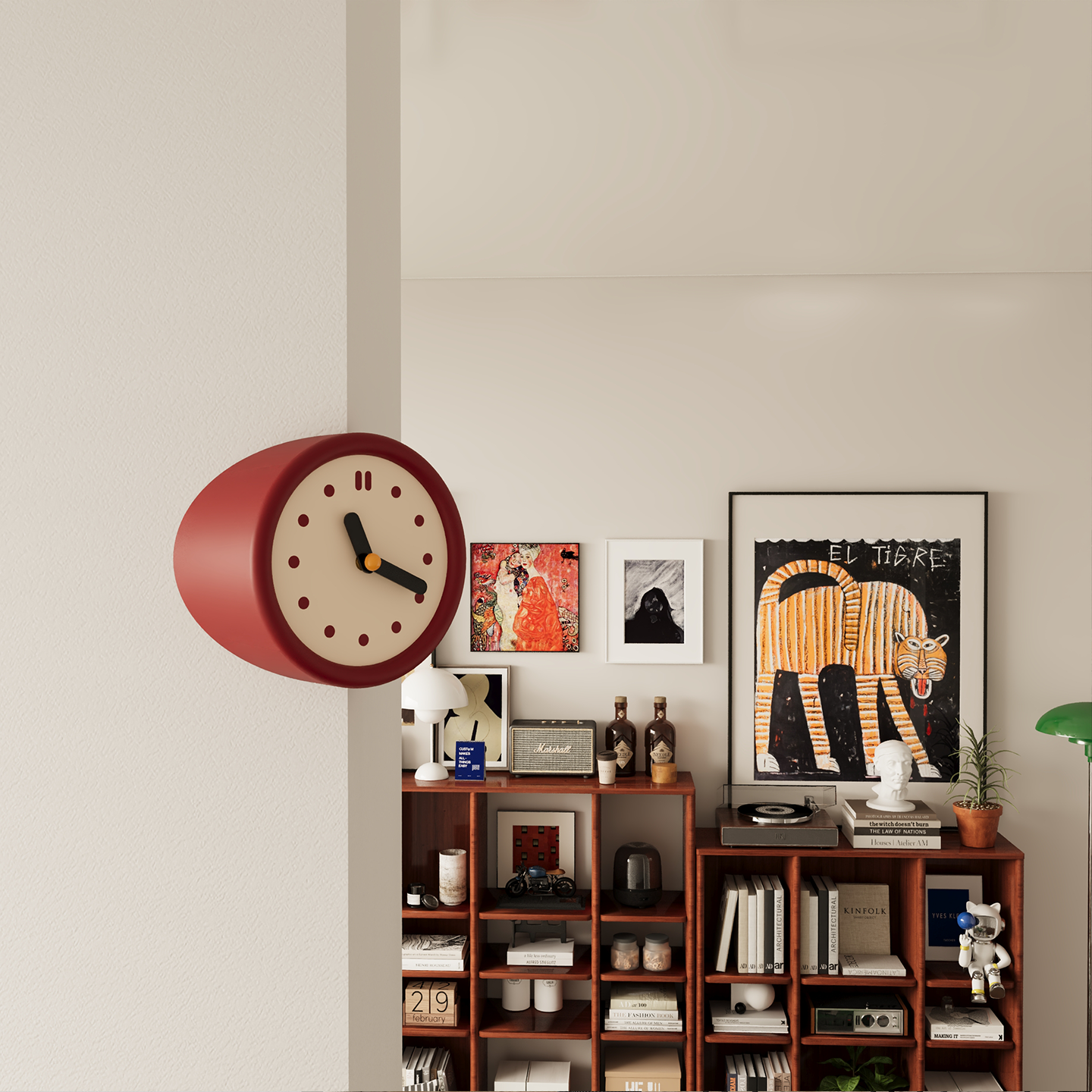 Red Corner Clock
