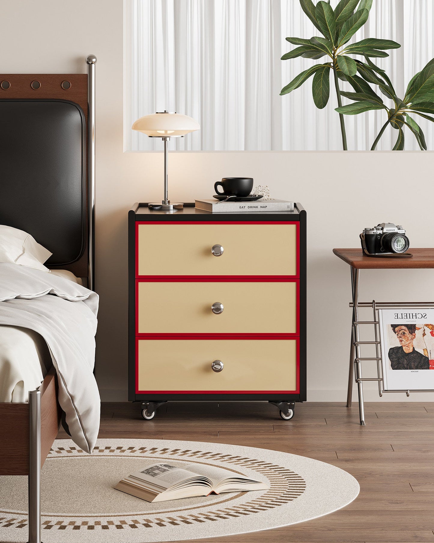 Creamline Rolling Nightstand