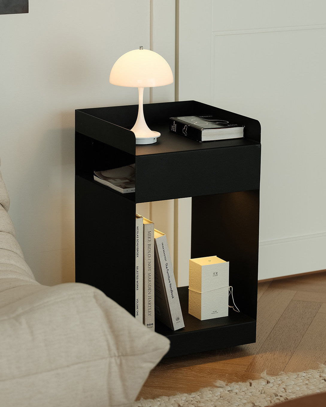 Rolling Metal Side Table