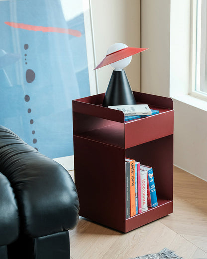 Rolling Metal Side Table