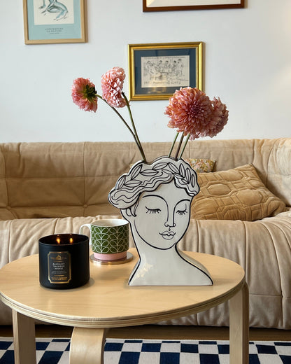 Muse Face Ceramic Vase