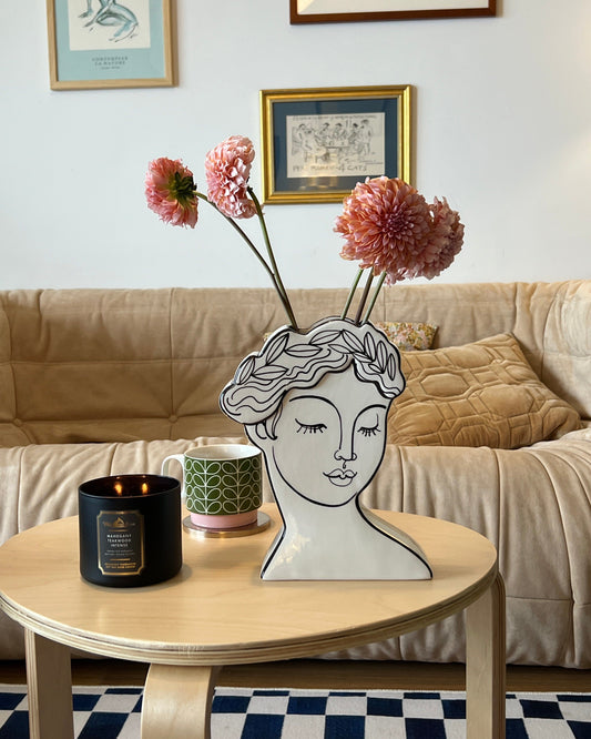 Muse Face Ceramic Vase