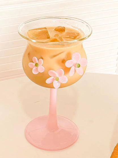 3D Flower Wine Glass - HomeinFun