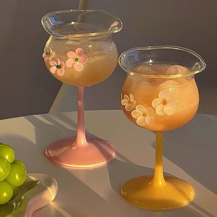 3D Flower Wine Glass - HomeinFun