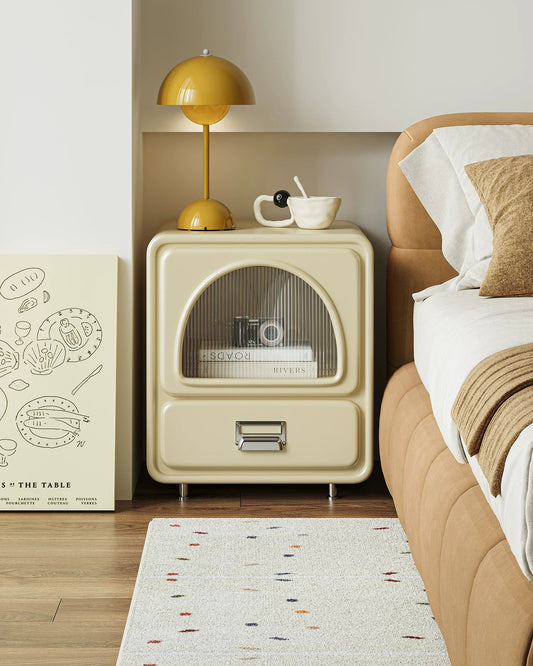 Cream White Bedside Cabinet